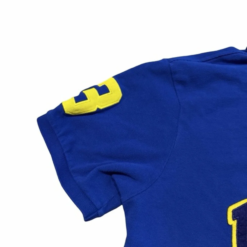Polo Ralph Lauren USA Big Pony Custom Fit Polo‎ Shirt Men's XL Blue Yellow
